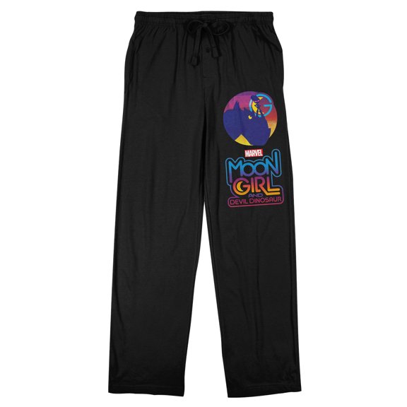 Moon Girl And Devil Dinosaur Main Characters Men's Black Sleep Pajama Pants-XXL