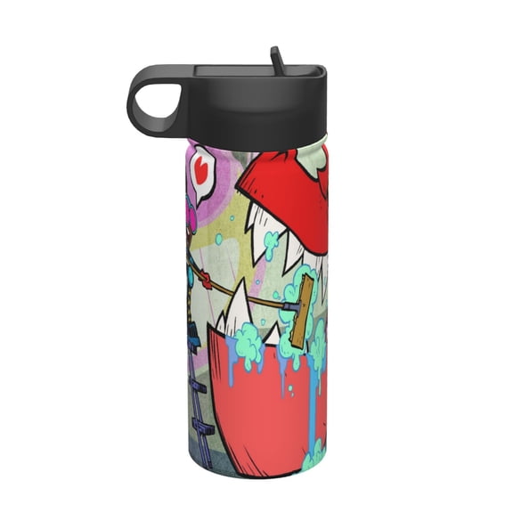 Moon Girl and Devil Dinosaur Kids Insulated Water Bottle With Straw - 18 Oz Stainless Steel Double Wall Vacuum Cup, Leakproof, Bpa Free, Suitable For Boys And Girls