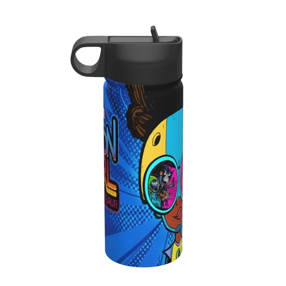 Moon Girl and Devil Dinosaur Kids Insulated Water Bottle With Straw - 18 Oz Stainless Steel Double Wall Vacuum Cup, Leakproof, Bpa Free, Suitable For Boys And Girls