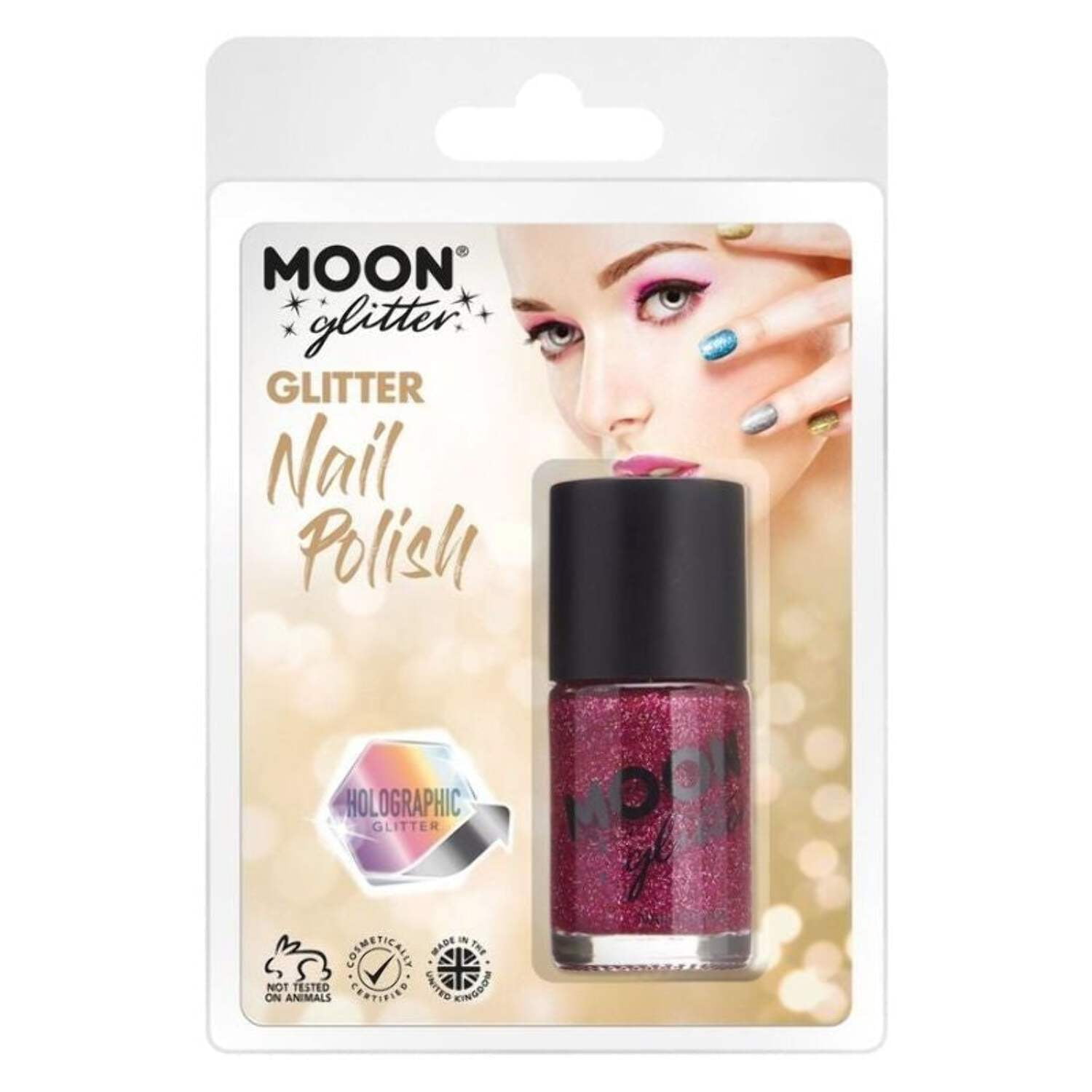 Moon Glitter Holographic Nail Polish Clamshell, 14ml Costume Make Up Moon Glitter Holographic Nail Polish Clamshell, 14ml Costume Make Up