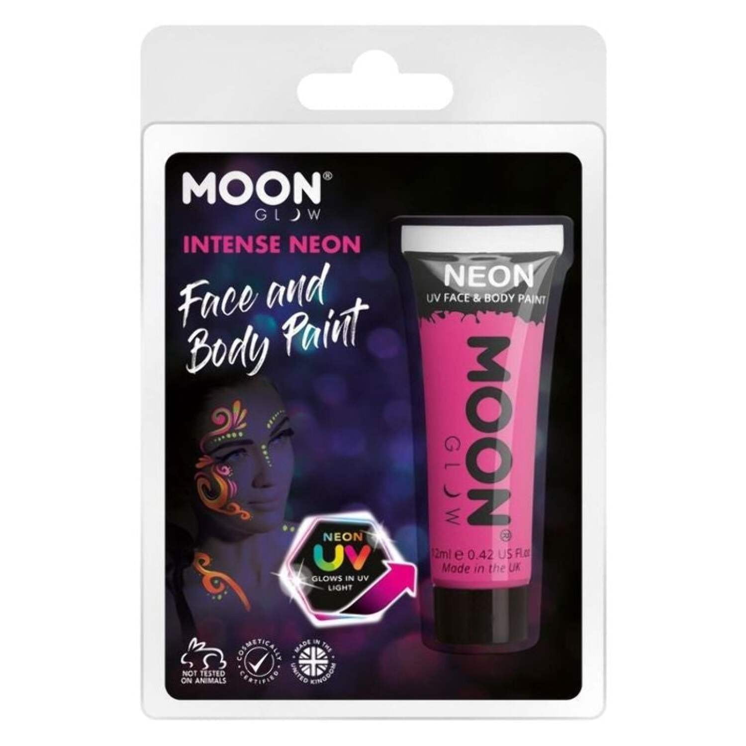 Moon Glow Intense Neon UV Face Paint Clamshell, 12ml Costume Make Up Moon Glow Intense Neon UV Face Paint Clamshell, 12ml Costume Make Up
