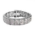 thumbnail image 1 of Moon Glow Moonstone White Zircon Silver Stars Bracelet Size 7.25" Ct 23.78, 1 of 6