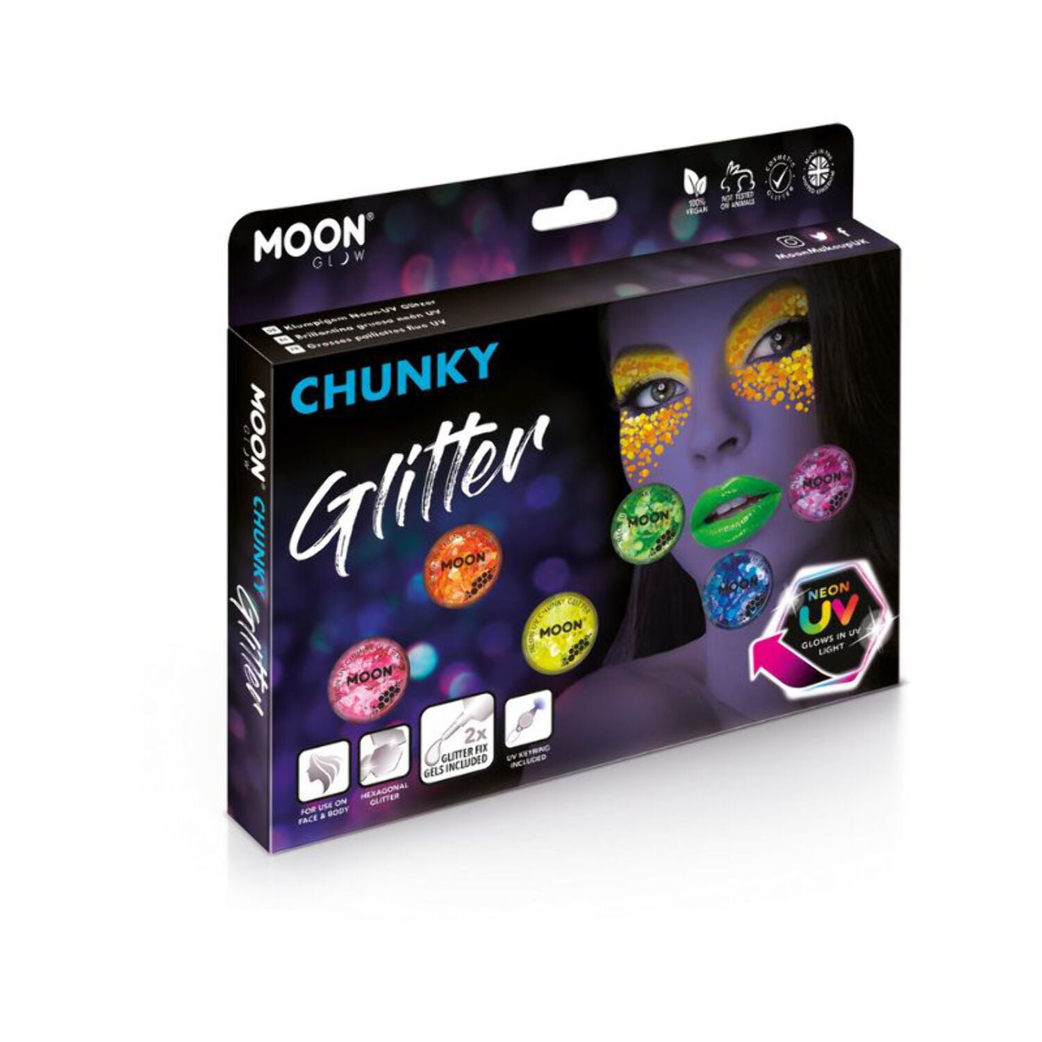 Moon Glitter Peeloff Fix Gel Clear G09644 Costume Make Up Moon Glitter Peeloff Fix Gel Clear G09644 Costume Make Up