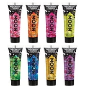 Moon Glow - Neon UV Chunky Glitter Gel - Set of 8