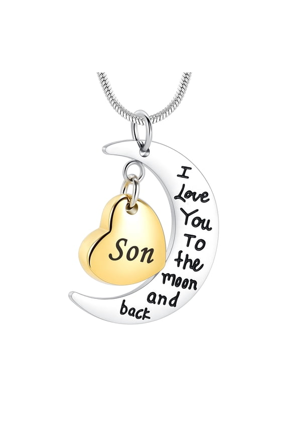 Moon & Heart Cremation Jewellery Urns For Ashes Keepsake Mini Urn Necklace