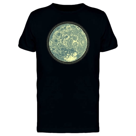 Moon In Stipple Art Tee Men's -Image by Shutterstock