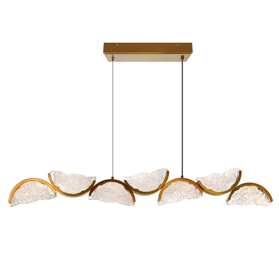Moon Integrated LED Brass Chandelier