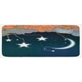 thumbnail image 1 of Moon Kitchen Mat, Cartoon Style Night Sky with Swirled Clouds Stars and Moon Dotted Lines, Plush Decorative Kitchen Mat with Non Slip Backing, 47" X 19", Dark Blue Salmon White, by Ambesonne, 1 of 1