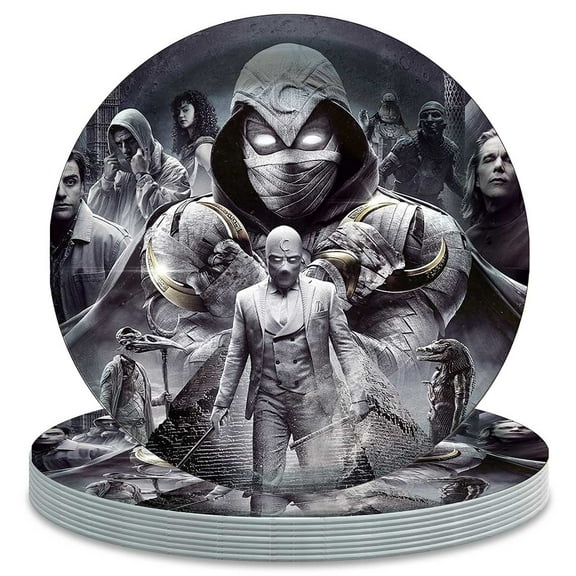 Moon Knight Birthday Decorations Plates Party Supplies Tableware Disposable Dinnerware