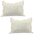 thumbnail image 1 of Moon Knitted Quilt Pillowcover Set of 2, Happy Smiling Moon and Stars Morning and Night Rainbows Funny Clouds, Standard Queen Pillow Sham Bedroom, 30" x 20", Pale Blue Yellow Pink, by Ambesonne, 1 of 1