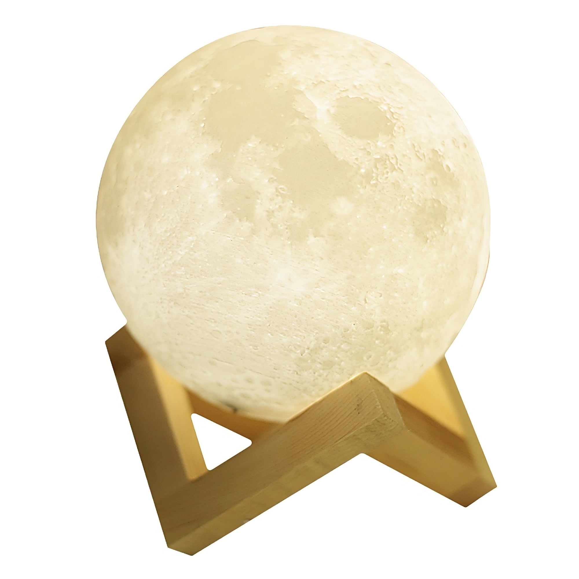 Moon Lamp, Dual-Tone Color LED Light, 3D Printing Moon Lights with Bracket, Touch Night Lamp for Kids, Rechargeable Lunar LED Lamp, 3.5 inch