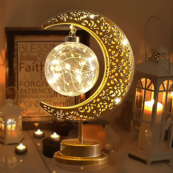 Moon Lamp, Ramadan Decorations for Home, Eid Mubarak Decorations, Ramadan Lights Decor, Enchanted Lunar Lamp, Ramadan Home Table Decor, Galaxy Light, Moon Night Light, Battery Operated Lamp