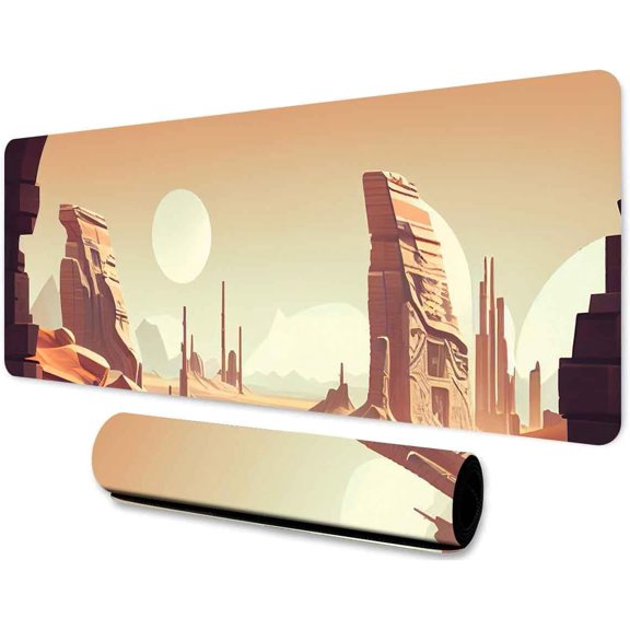 Moon Large Mouse Pad 31.5x11.8 Inches Wilderness Dune Mountain Rocks Pattern Printed Game Mouse Pad for Home Office Desktop BDXTMN258