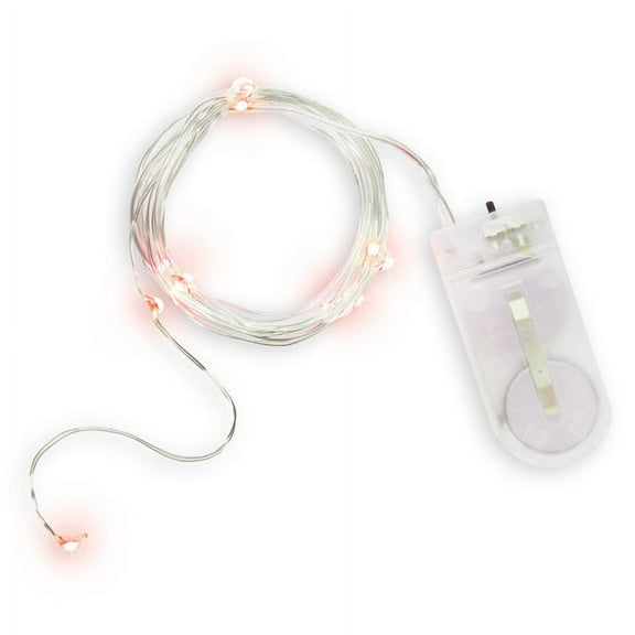 Moon Lights LED - Silver Plated Copper Wire - 12 Red Lights