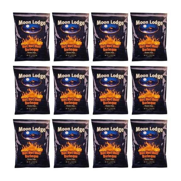 Moon Lodge Potato Chips Hot Hot Hot Barbeque 12 Pack 1.5 oz