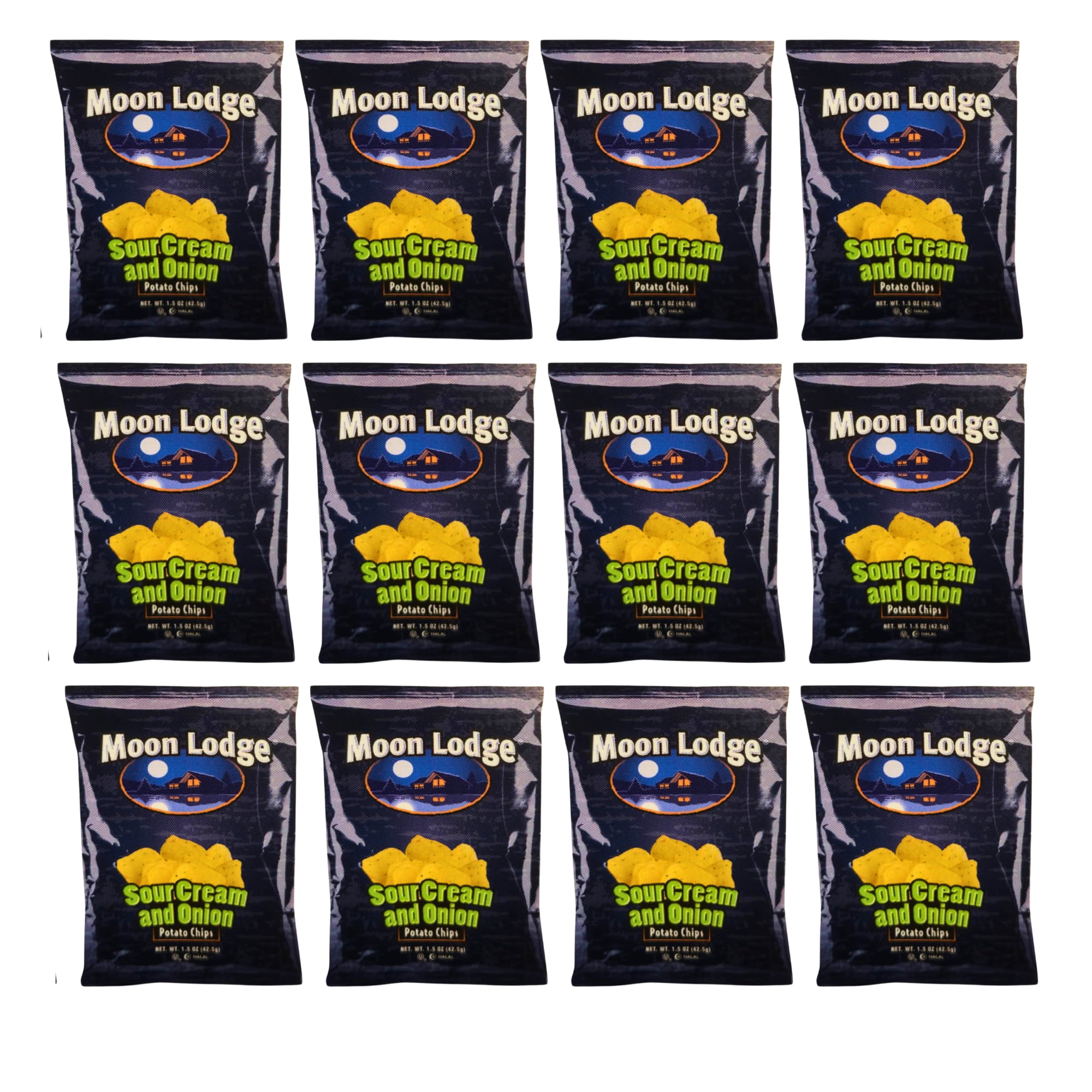 Moon Lodge Potato Chips Sour Cream and Onion 12 Pack 1.5 oz
