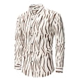 thumbnail image 1 of Moon Logo Mens Shirts Long Sleeve Buttons V-Neck Hawaiian Shirt Top, 1 of 4