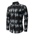 thumbnail image 1 of Moon Logo Mens Shirts Long Sleeve Buttons V-Neck Hawaiian Shirt Top, 1 of 4