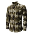 thumbnail image 1 of Moon Logo Mens Shirts Long Sleeve Buttons V-Neck Hawaiian Shirt Top, 1 of 4