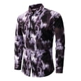thumbnail image 1 of Moon Logo Mens Shirts Long Sleeve Buttons V-Neck Hawaiian Shirt Top, 1 of 4