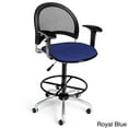 thumbnail image 1 of Moon Mesh Back Swivel Stool w Arms & Drafting Kit (Royal Blue), 1 of 2