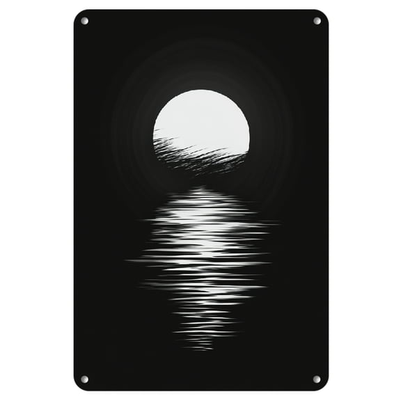 Moon Metal Plaque Home Decor Wall Sign Vintage Tin Wall Art Hanging Poster for Home 1pcs