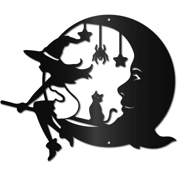 Moon Metal Wall Art Iron Wall Decor Hanging Wall Display Simple Room Home Decoration Living Bedroom Kitchen Garden Yard Gift for Women Men Birthday Housewarming Party 11.8x9.8 Inch Magician