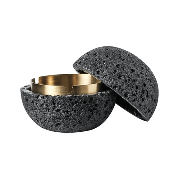 Moon Model Stainless Steel Ashtray with Lid Cement Metal Cigarette Holder Rack