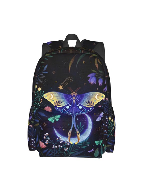 Moon Moth Backpack for Women 16.9 inch Travel Casual Laptop Backpack Lightweight Waterproof Hiking Daypack