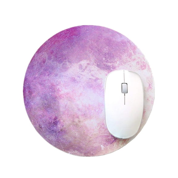 Moon Mouse Pad Round Shape, 8.7 Inch Circular Mouse Mat with Fairy & Planet Design - Premium Thick (3mm) Non-Slip Base, Waterproof Desk Pad for Gaming, Office(220x220mm)