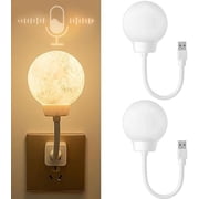 Moon Night Light Led Voice Controlled USB-Powered with 3 Color Temperature 2PCS