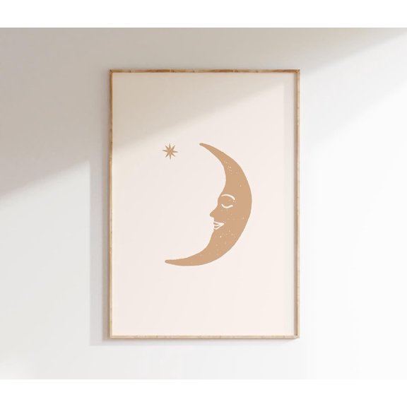 Moon Nursery Boho Cute Celestial Moon Phase Unframed Paper Print