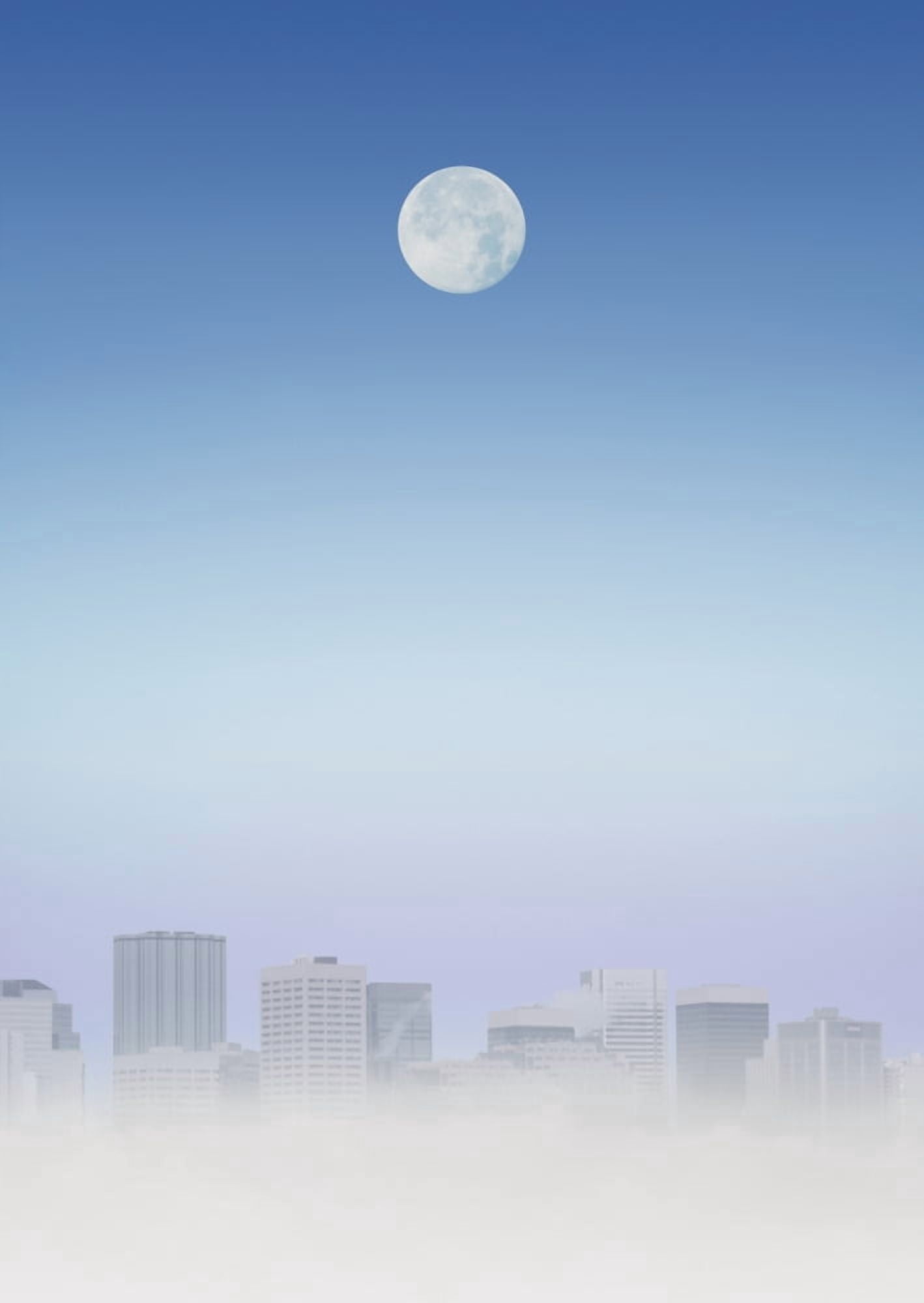 Moon Over Buildings Canvas Art - Kelly Redinger Design Pics (22 x 32)