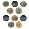 thumbnail image 1 of Moon Partial Outline Set of 10 Metal 0.6" (15mm) Sewing Shank Round Buttons - Silver Color, 1 of 5