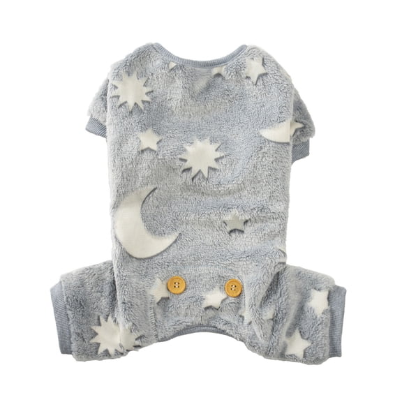 Moon Pattern Dog Pullover Glowing in Dark Pajamas for Medium Dogs to Large Dogs Windproof Thick Coat for Winter Outdoor