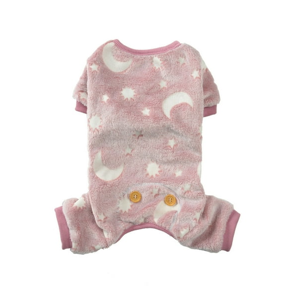 Moon Pattern Dog Pullover Glowing in Dark Pajamas for Medium Dogs to Large Dogs Windproof Thick Coat for Winter Outdoor