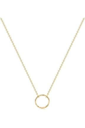 Moon Pendant Necklace 14K Gold Fill Dainty Hammered Moon Phase Gold Choker Simple Crescent Moon Full Moon Karma Circle Choker Necklace[o2961]