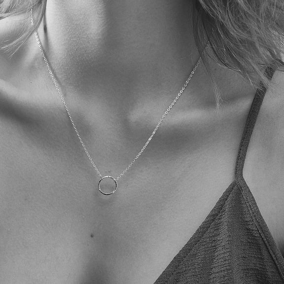 Moon Pendant Necklace, 14K Gold Plated Coin Pendant Necklace New Moon Crescent Moon Full Moon Open Circle Hammered Pendant Necklaces For Women[o7245]