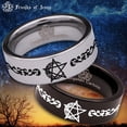 thumbnail image 1 of Moon Pentacle Tungsten Carbide Ring, 1 of 9