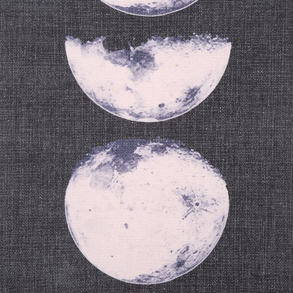 Moon Phase Cycle Wall Tapestry, Black Cotton Linen Hanging Art Decor for Bedroom Living Room, 46x12 Inch with Mounting Hardware