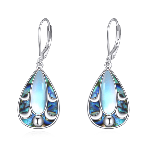 Moon Phase Earrings Sterling Silver Moonstone Dangel Earrings Moon Phase Jewelry Gifts for Women