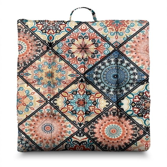 Moon Phase Floor Pillow 22x22 Inch Square Boho Cushion, Witchy Aesthetic, Supportive for Hip Pressure Relief