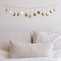 Moon Phase, Gold Wall Decor for Bedroom & Living Room, Bohemian Wall Decor, Handmade Hammered Metal 36" 13 Phases Moon, Celestial Wall Art, Gift for Women & Kids