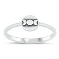 thumbnail image 1 of Moon Phase Lunar Cycle Ring .925 Sterling Silver Band Jewelry Female Male Unisex Size 7, 1 of 4