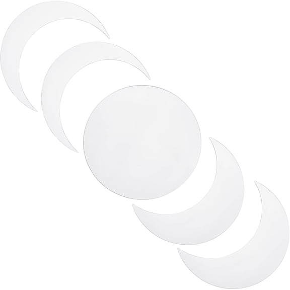 Moon Phase Mirror Set 5Pcs Acrylic Mirror Wall Sticker Decor Art Frameless Decals Self Adhesive Mural Removable Eco-Friendly