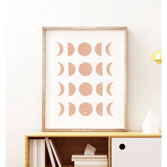 Moon Phase Neutral Color Moon Phases Wall Decor, Moon Print, Wall Art, Wall Decor, Lunar, Living Room, Home Decor Wall Art, Modern Wall Decor, 16x24 UNFRAMED