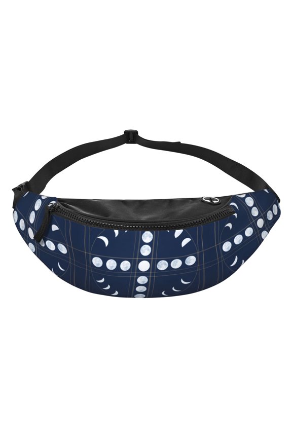 Moon Phase Pattern Fanny Pack Casual Hands-Free Wallets Waist Pack Phone Bag Carrying All Phones