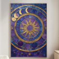 Moon Phase Poster, Celestial Stained Glass, Astrology Circle, Boho ...