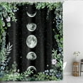 thumbnail image 1 of Moon Phase Shower Curtain, Aesthetic Green Moon Moonlit Celestial Night Garden Plants Herbs Botanical Floral Sky Gothic Bathroom Decor Bath Curtain 12 Hooks Fabric Polyester Washable, Boho Curtains, 1 of 3