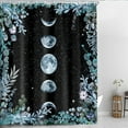 thumbnail image 1 of Moon Phase Shower Curtain, Boh Aesthetic Red Moon Moonlit Celestial Night Garden Plants Herbs Botanical Floral Sky Gothic Bathroom Decor Bath Curtain 12 Hooks Fabric Polyester Washable, 1 of 6